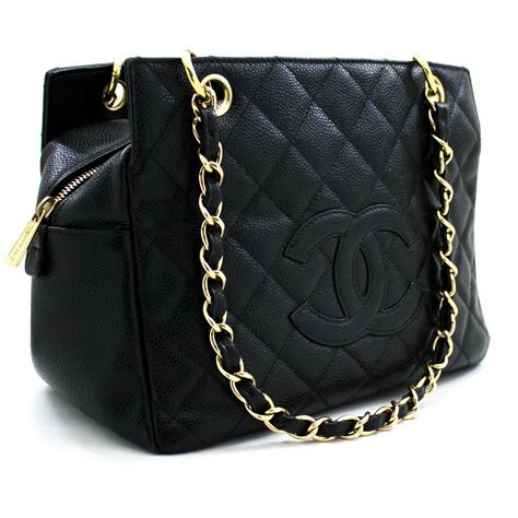 black tote bag chanel|chanel black bag price.